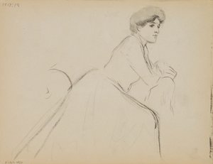 Siedząca kobieta, profil autorstwa Albert Edelfelt