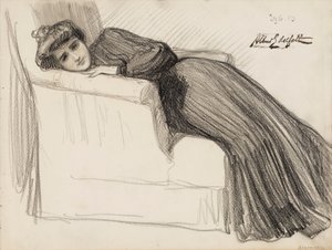 Odpoczywająca kobieta autorstwa Albert Edelfelt