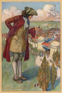 Trzymałem przewodników w dłoni, dopóki nie zbliżyłem się na odległość dwustu jardów od bramy (chromolitho) autorstwa Albert Edward Jackson