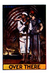 Plakat Marynarki Wojennej USA z I wojny światowej: „Tam” autorstwa Albert Edward Sterner