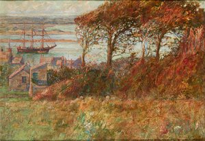 Zagajnik nad portem jesienią (olej na płótnie) autorstwa Albert Ernest Victor Lilley