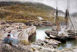 Boscastle (akwarela i bodycolor na papierze) autorstwa Albert Goodwin