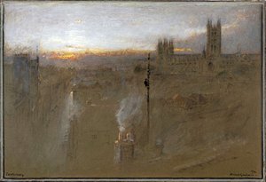 Canterbury 1921 (akwarela) autorstwa Albert Goodwin