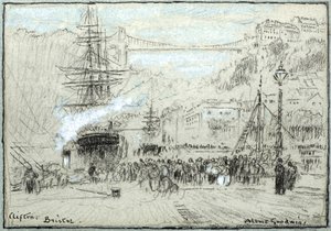 Clifton, Bristol (tusz, kreda i akwarela) autorstwa Albert Goodwin