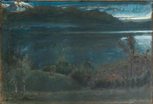 Gossau, Jezioro Czterech Kantonów (olej i akwarela z tuszem i akwarelą na papierze na tekturze) autorstwa Albert Goodwin