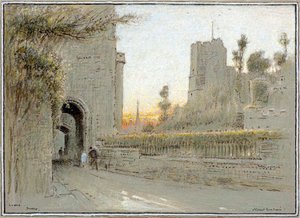 Lewes, Sussex (akwarela) autorstwa Albert Goodwin