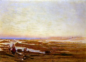 Odpływ na południowym wybrzeżu, niedaleko Brighton autorstwa Albert Goodwin