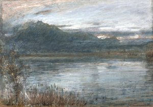 Pilatus i Lucerna (akwarela i akwarela na barwionym papierze) autorstwa Albert Goodwin