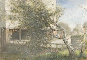 Sturry Nr Canterbury, c.1860-c.1932 (akwarela i farba do ciała na papierze) autorstwa Albert Goodwin