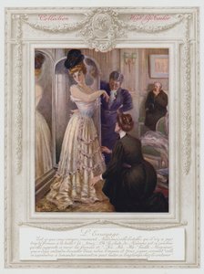 Belle Epoque Paris, Modna dama, przymierza sukienkę (kolor lito)