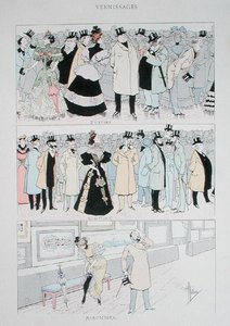 Otwarcie galerii, ok. 1900 (kolor lito) autorstwa Albert Guillaume