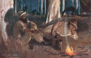 Typy australijskie: The Teamster (kolorowa litografia) autorstwa Albert Henry Fullwood