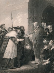 Kardynał Wolsey wkraczający do opactwa Leicester, 1530, połowa XIX wieku. autorstwa Albert Henry Payne