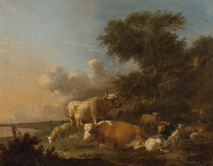 Krajobraz z bydłem autorstwa Albert Jansz Klomp