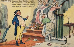Pan Pickwick obraża grupę kobiet (chromolitho)