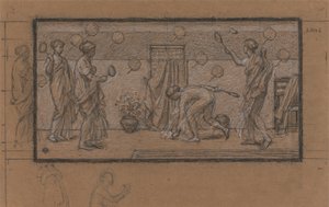 Studium dla Battledore i Shuttlecock autorstwa Albert Joseph Moore