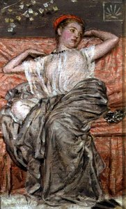 Studium drapowanej postaci (olej) autorstwa Albert Joseph Moore