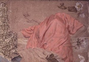 Studium drapowanej postaci i kwiatów autorstwa Albert Joseph Moore