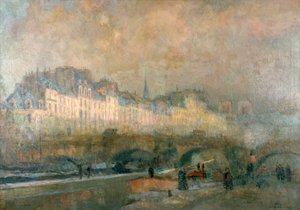 Widok na Pont Neuf i Ile de la Cite, Paryż, koniec XIX i początek XX wieku