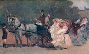 „Biały i różowy tiul. - W parku”, ok. 1900 autorstwa Albert Ludovici