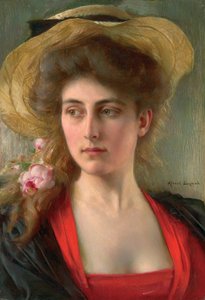 Elegante (olej na panelu) autorstwa Albert Lynch