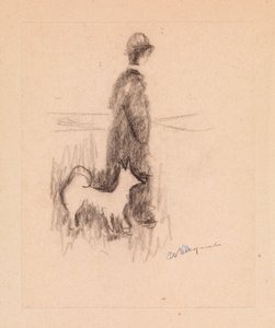Figura com um Cachorro (desenho no papel) polonês autorstwa Albert Marquet