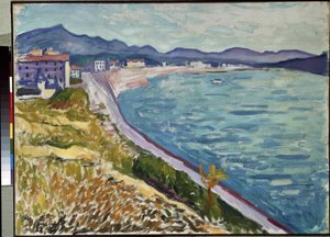 ""Saint Jean de Luz"" Widok na wybrzeże Basków w Saint-Jean-de-Luz (Pyrenees Atlantiques). Obraz Pierre-Alberta (Alberta) Marqueta (1875-1947) 1907 Olej na płótnie. Ermitaż, Sankt Petersburg (Sankt-Petersburg) autorstwa Albert Marquet