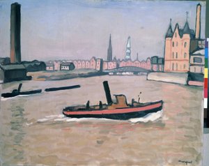 Port w Hamburgu 1909 (olej na płótnie) autorstwa Albert Marquet