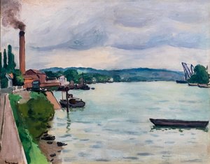 Widok na Sekwanę (w pobliżu Rouen) autorstwa Albert Marquet