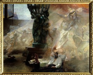 Śmierć Jeana Baptiste (Jean-Baptiste) Carpeaux (1827-1875), francuskiego rzeźbiarza. Obraz Alberta Maignana (1845-1908)