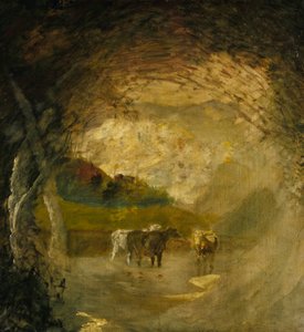 Krajobraz z drzewami i bydłem, przed 1897 r. autorstwa Albert Pinkham Ryder