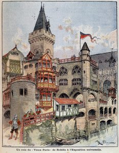 Róg „Starego Paryża” Robidy na Wystawie Światowej. Okładka „Mały Francuz ilustrowany” z 26.05.1900. autorstwa Albert Robida