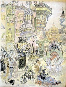 Nowoczesne miasto w stylu Robidy (rysunek) autorstwa Albert Robida