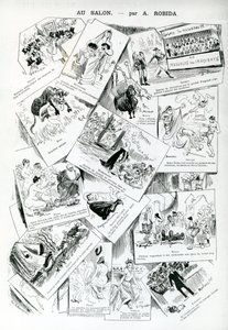 W Salonie, z „Karykatury”, nr 283, 30 maja 1885 r. autorstwa Albert Robida