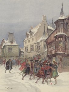 Bitwa śnieżna w Romorantinie, król ranny w ataku na dom Saint-Pol