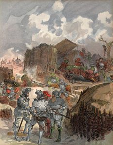 Bayard podczas oblężenia Mezieres, ilustracja z 