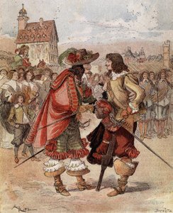 Nieśmiałość kapitana Bellormeau – „Cieszę się, że widzę cię żywą”. Postać z książki Alberta Robidy. Okładka „”Mały Francuz ilustrowany””” z dnia 02.12.1899. autorstwa Albert Robida