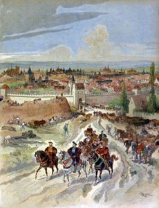 Franciszek I opuszcza Paryż autorstwa Albert Robida