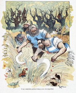 Guliwer w Krainie Olbrzymów – w „Podróżach Guliwera” Swifta, il. przez Robida autorstwa Albert Robida