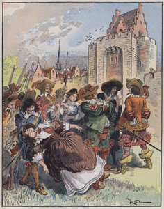 Ilustracja do Le Capitaine Bellormeau autorstwa i zilustrowana przez A Robidę (kolor lito) autorstwa Albert Robida