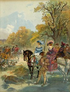 Królewskie polowanie Franciszka I (1494-1547). Ilustracja autorstwa Albert Robida
