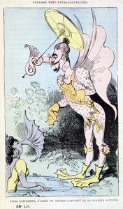 Typy saturna ze zgłoszonego szkicu planety Saturn (pseudo-antropologiczne groteskowe potwory), parodia Juliusza Verne