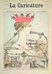 Dojazd do Paryża metrem, z "La Caricature", 19 czerwca 1886 (litografia kolorowa) autorstwa Albert Robida