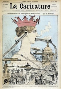 Upiększanie Paryża metrem - przez Robidę, w „La Caricature” z 19.06.1886 autorstwa Albert Robida