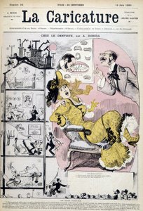 Kobieta u dentysty – autorstwa Robidy, w „La karykaturze”” z 12.06.1880 r. autorstwa Albert Robida