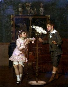 Dokuczanie papugi autorstwa Albert Rosenboom