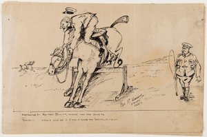 Karykatura I wojny światowej, 22 września 1917 (pióro i atrament na papierze) autorstwa Albert Warbrick