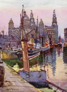 Liverpool, Canning Dock (kolor lito) autorstwa Albert Woods