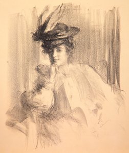 Lili w kapeluszu z piór, 1907 autorstwa Albert de Belleroche