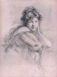 Litografia portretu kobiety, ok. 1905 r. autorstwa Albert de Belleroche
